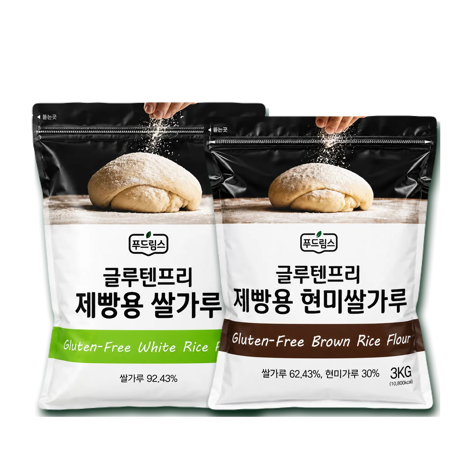 6кг багц — Foodreams цагаан болон бор будааны гурил, 3кг × 2 уут