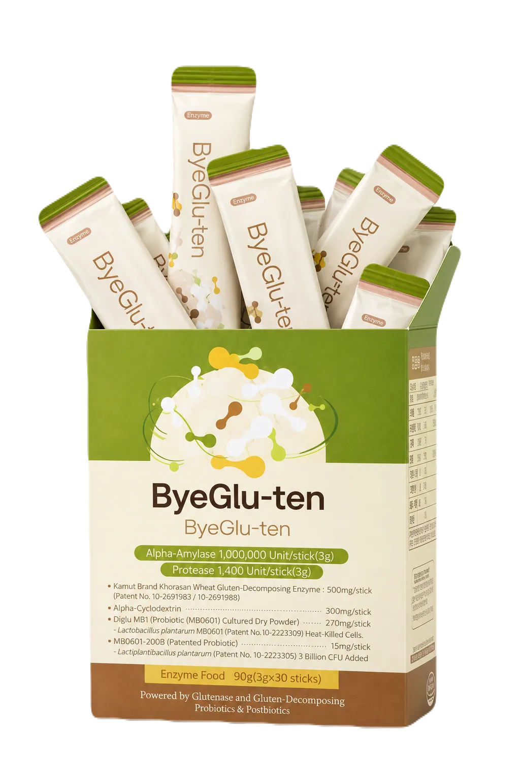 ByeGlu-ten глютен, нүүрс ус задлагч фермент, 30 савх